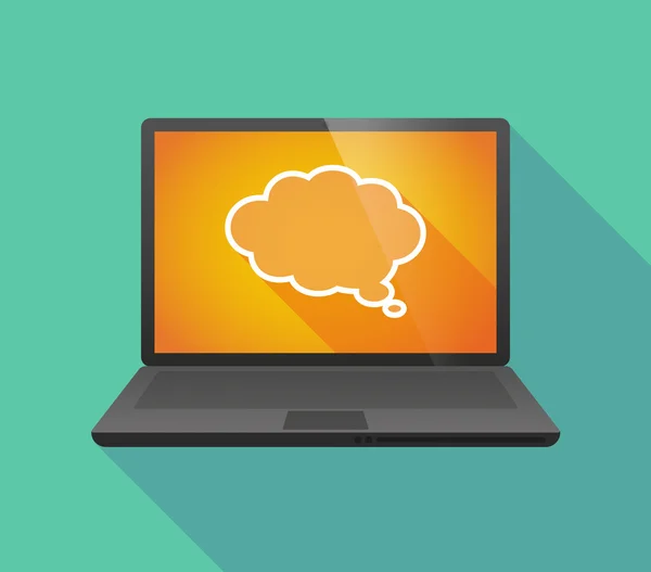 Icono de ordenador portátil con un globo cómico en la nube — Archivo Imágenes Vectoriales