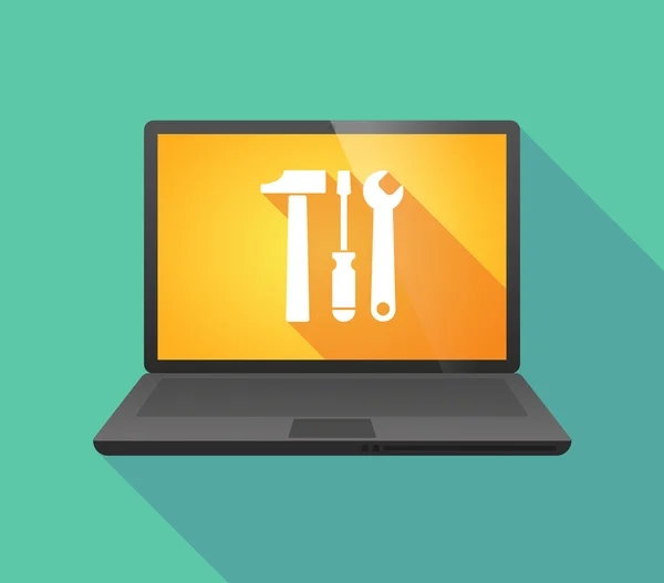 Laptop icon with a tool set Stock Illustration