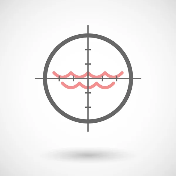 Ícone Crosshair visando um sinal de água — Vetor de Stock