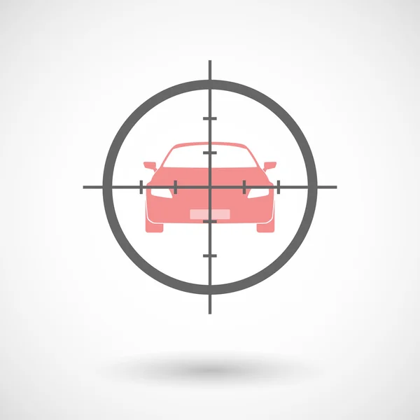 Icône Crosshair ciblant une voiture — Image vectorielle