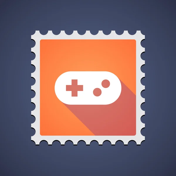Icône de timbre-poste orange avec pavé de jeu — Image vectorielle