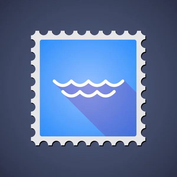 Azul, icono de sello con una señal de agua — Vector de stock