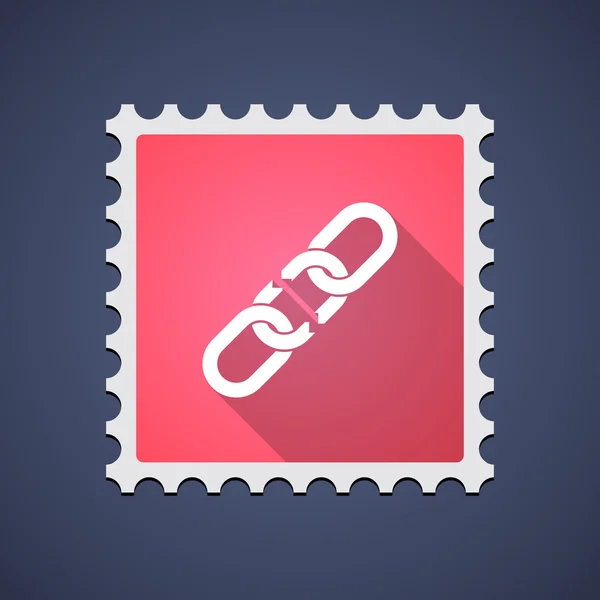 Red mail stamp icon with a chain — Stock Vector