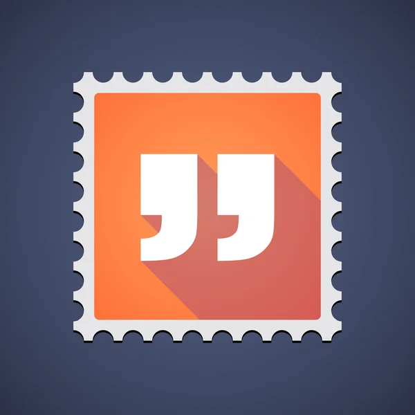 Icône de timbre-poste orange avec guillemets — Image vectorielle