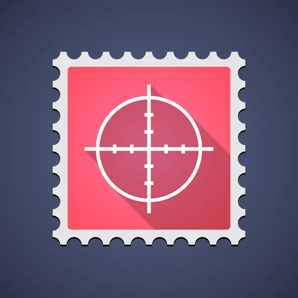 Icône de timbre-poste rouge avec réticule — Image vectorielle