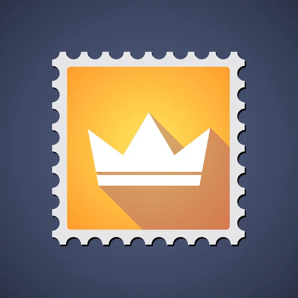 Gul e-stämpel ikonen med en krona — Stock vektor