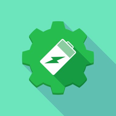 uzun gölge dişli simgesini bir batarya ile