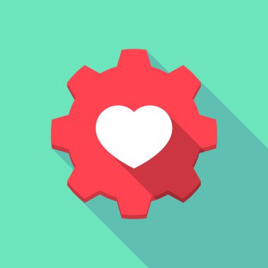 uzun gölge dişli simgesini bir kalp