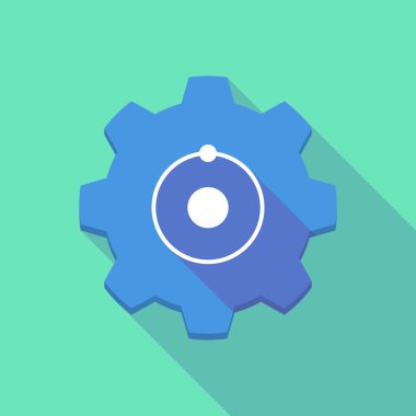 uzun gölge dişli simgesini ile bir atom