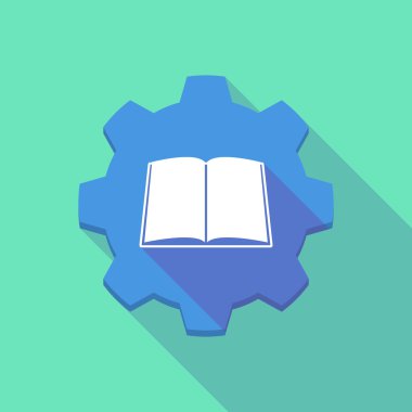 uzun gölge dişli simgesini bir kitapla