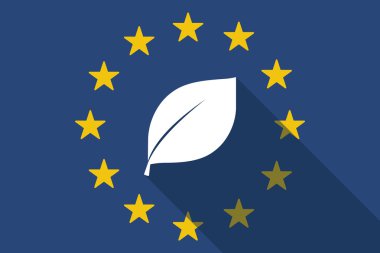 Avrupa Birliği uzun gölge bayrak bir yaprak ile