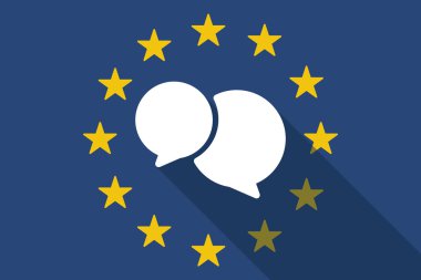 komik bir balon ile Avrupa Birliği uzun gölge bayrak