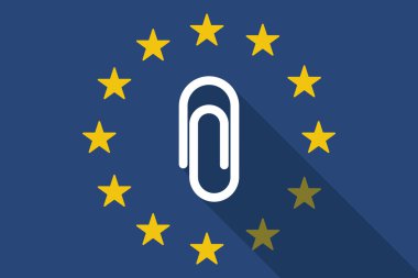 Avrupa Birliği uzun gölge bayrağı ile bir klip