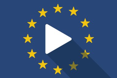 Avrupa Birliği uzun gölge bayrak işaretli bir oyun