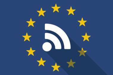 işareti Avrupa Birliği uzun gölge bayrağı ile bir rss beslemesi