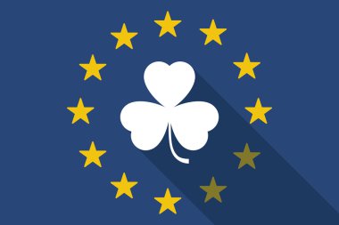 bir yonca ile Avrupa Birliği uzun gölge bayrak