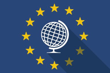 Avrupa Birliği uzun gölge bayrak dünya Küre