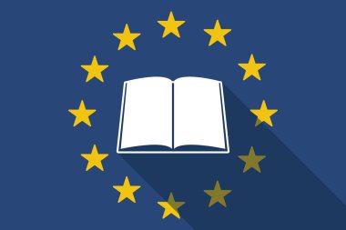 Avrupa Birliği uzun gölge bayrak bir kitapla