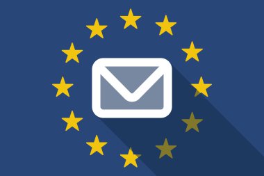 Avrupa Birliği uzun gölge bayrak bir zarf ile