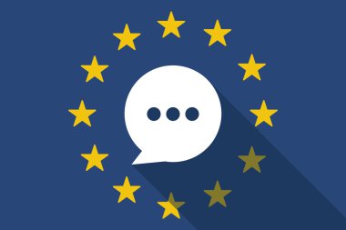 komik bir balon ile Avrupa Birliği uzun gölge bayrak