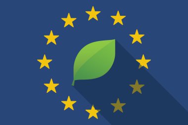 Avrupa Birliği uzun gölge bayrak bir yaprak ile