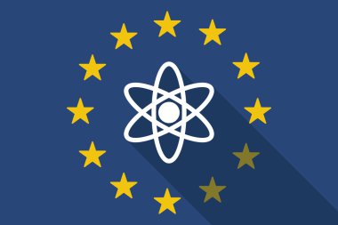 Avrupa Birliği uzun gölge bayrağı ile bir atom