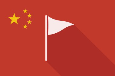 Çin uzun gölge bayrak bir golf bayrak ile