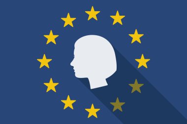 Avrupa unionlong shadow bayrak kadın bir kafa ile