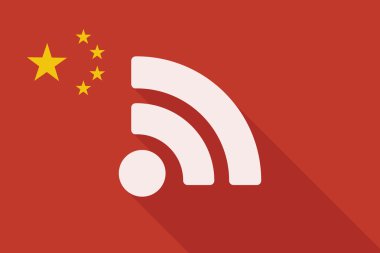işareti Çin uzun gölge bayrağı ile bir rss beslemesi