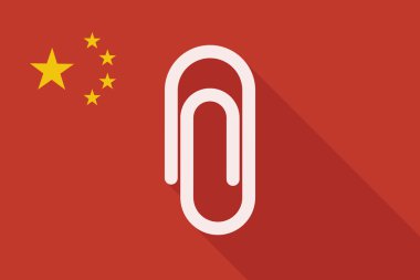 Çin uzun gölge bayrağı ile bir klip