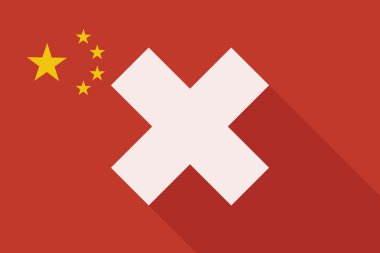 Çin uzun gölge bayrağı ile bir x dsign