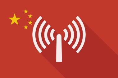 Çin uzun gölge bayrak bir anten ile