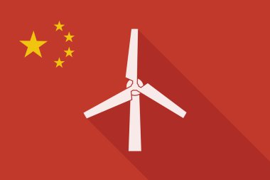 Çin uzun gölge bayrak Rüzgar jeneratörü ile