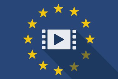 Avrupa Birliği uzun gölge bayrak Multimedya işaretiyle