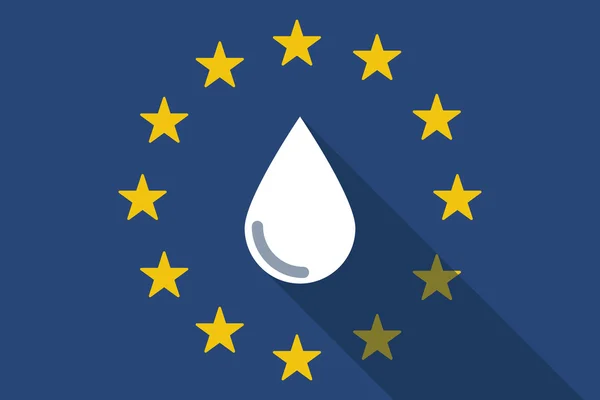 Прапор Європейського Союзу довгу тінь з крапля крові — стоковий вектор