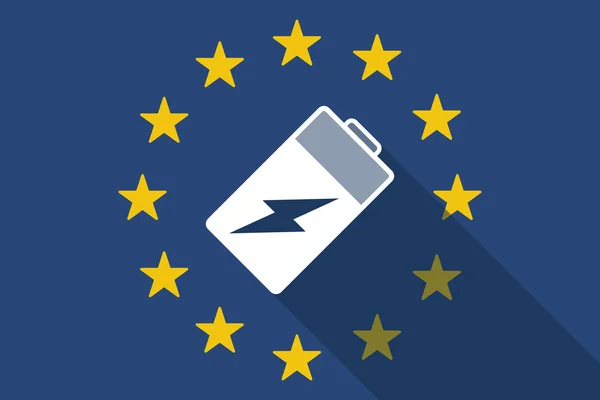 Σημαία της Ευρωπαϊκής Ένωσης πολύ σκιά με μια μπαταρία — Διανυσματικό Αρχείο
