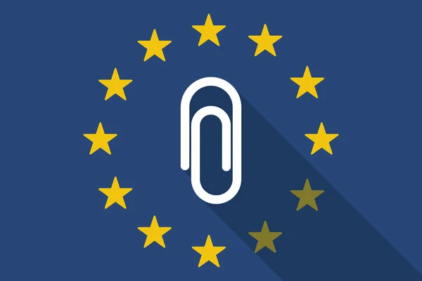 Europeiska unionens långa skugga flagga med ett klipp — Stock vektor