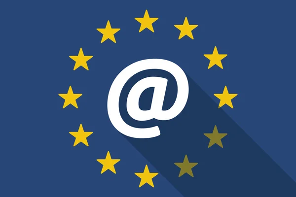 Σημαία της Ευρωπαϊκής Ένωσης πολύ σκιά με ένα παπάκι — Διανυσματικό Αρχείο