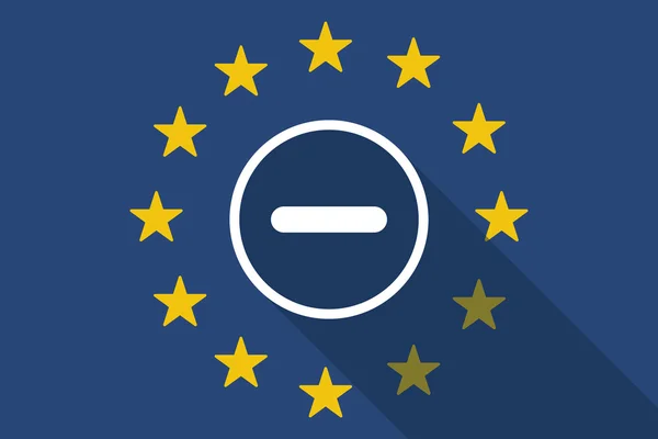 Flaga Unii Europejskiej długi cień ze znakiem odejmowania — Wektor stockowy