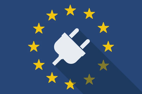 Європейський Союз довгу тінь прапор з символом штекера — стоковий вектор