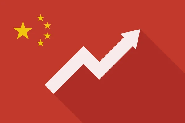 Čína dlouhý stín vlajka s graf — Stockový vektor