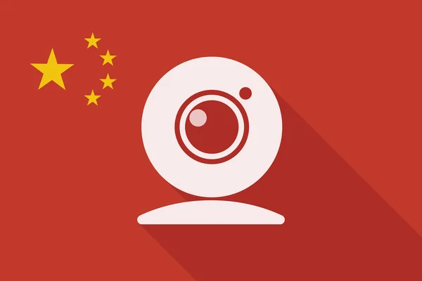 Длинный теневой флаг Китая с веб-камерой — стоковый вектор