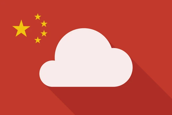 Длинный теневой флаг Китая с облаком — стоковый вектор