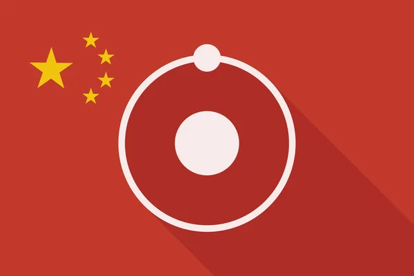 Китай длинный теневой флаг с атомом — стоковый вектор