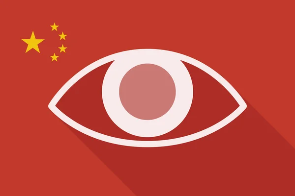 Китай длинный теневой флаг с глазом — стоковый вектор