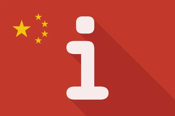 Chiny długi cień bandery znakiem informacji — Wektor stockowy