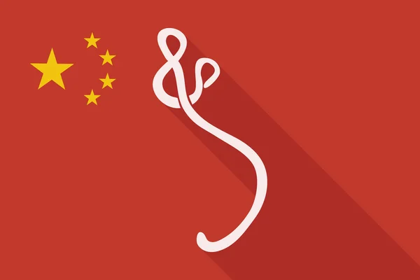 China lange schaduw vlag met een ebola-teken — Stockvector