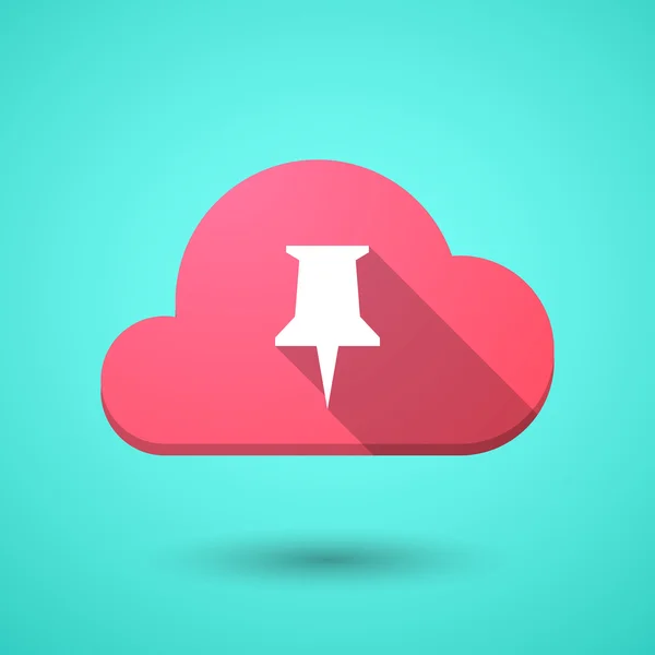 Wolk pictogram met een push-pins — Stockvector