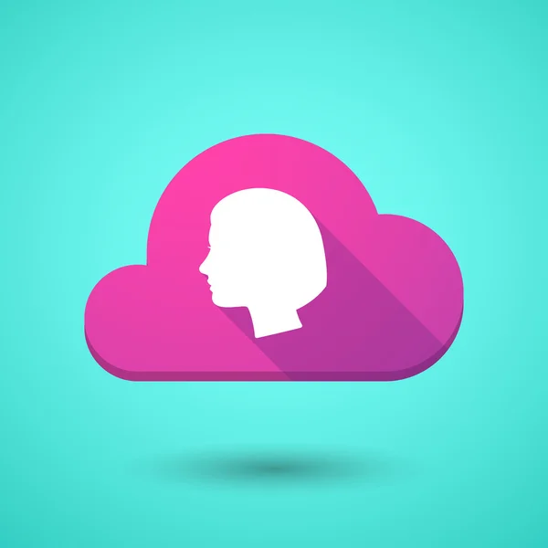 Icône Cloud avec une tête féminine — Image vectorielle