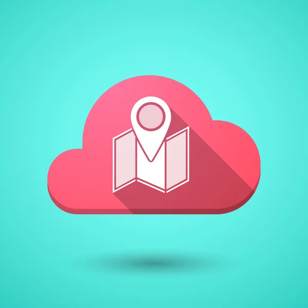 Cloud icon with a map — Stock Vector